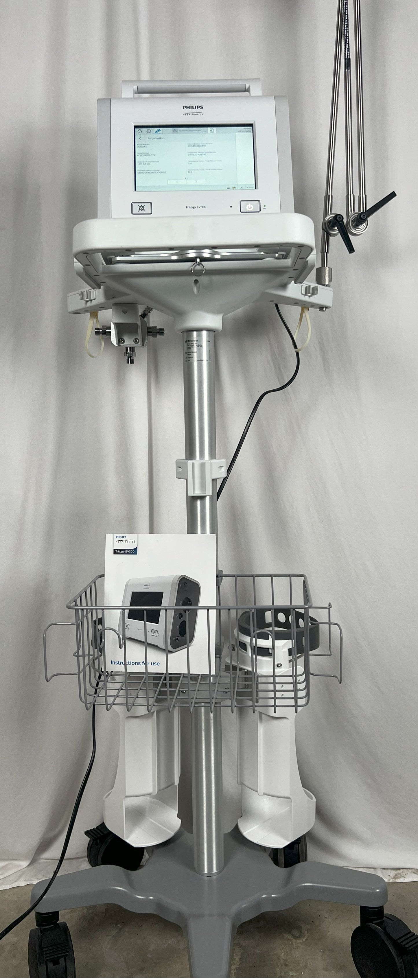 Philips Respironics Trilogy EV300 Ventilator - Complete System with Stand & Accessories