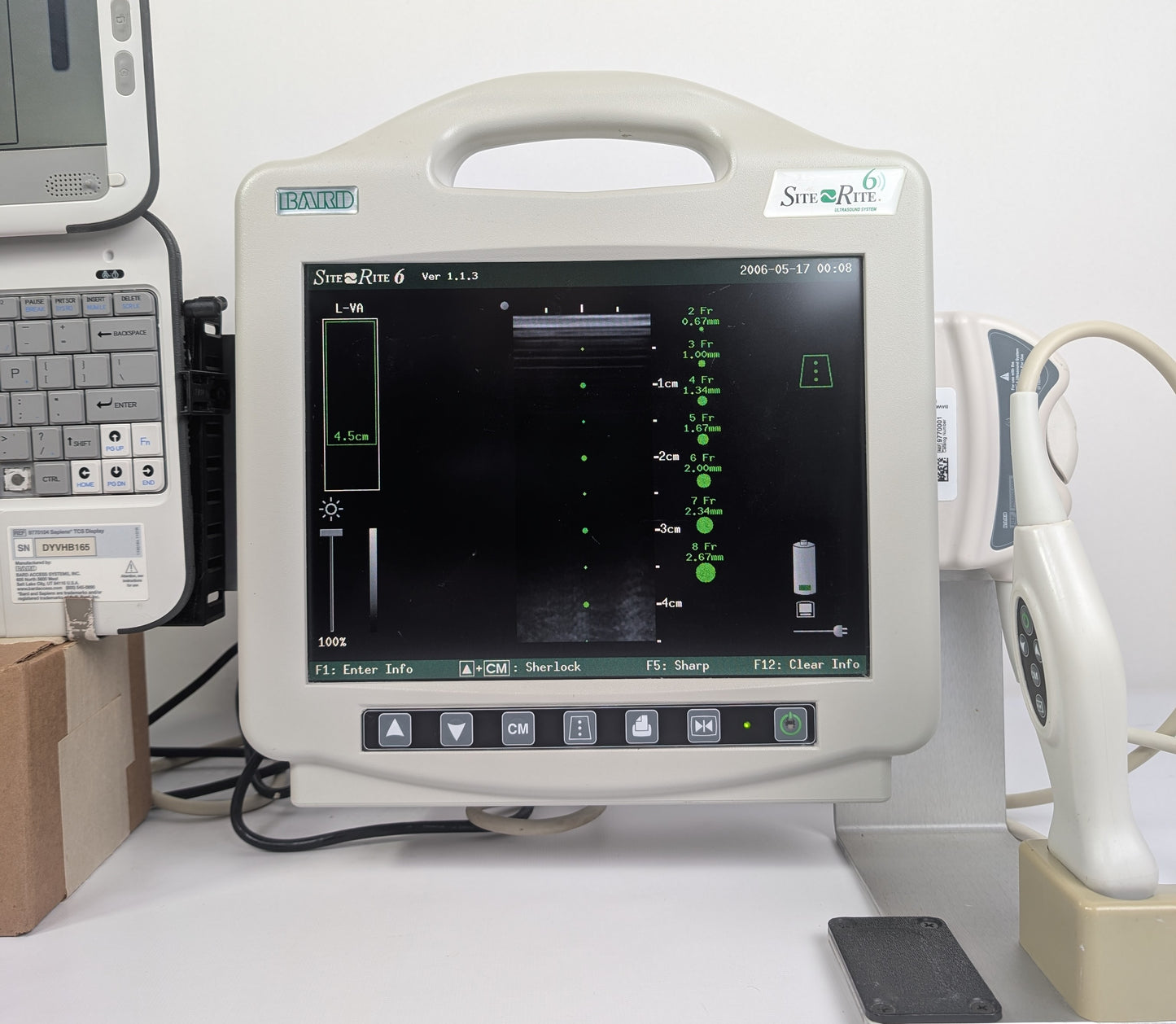 BARD Site-Rite 6 (9770066) Ultrasound System w/Tablet, Probe, and Power Unit