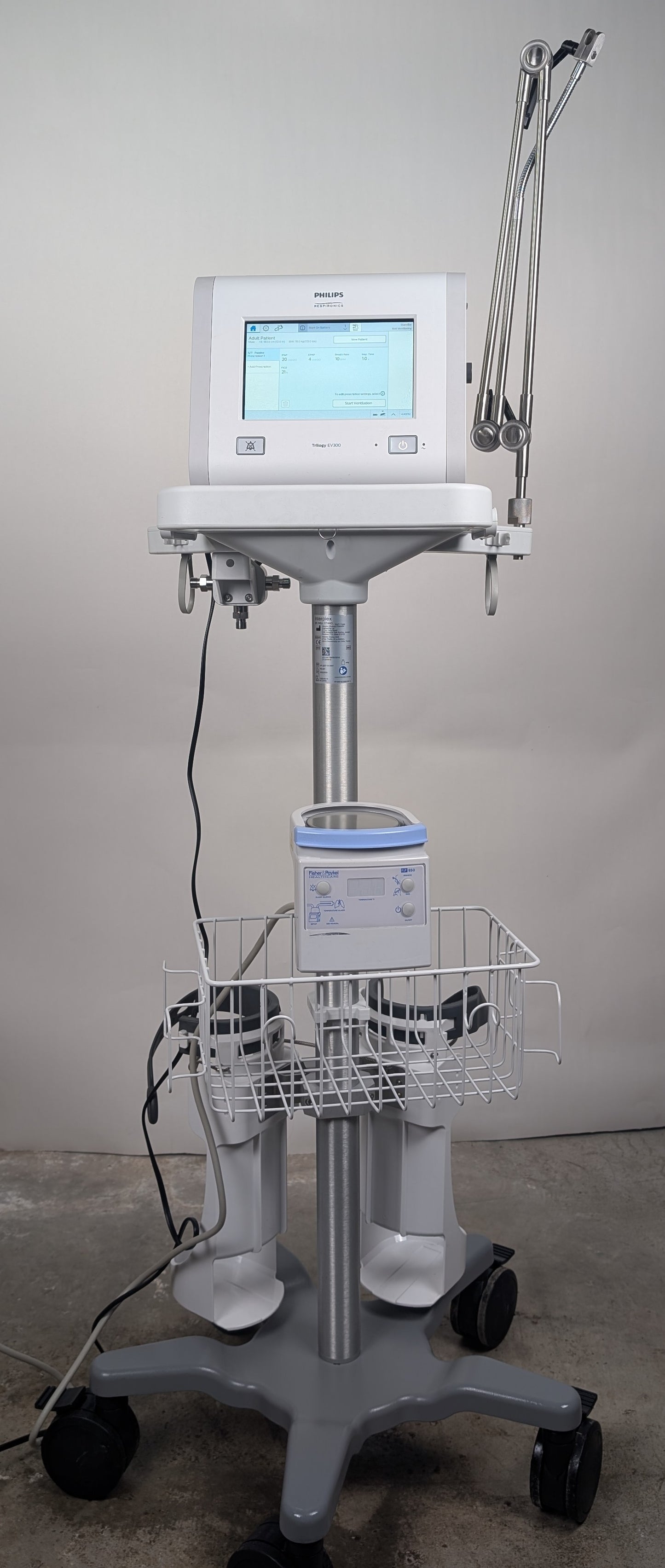 Philips Respironics Trilogy EV300 Ventilator - Complete System with Stand & Accessories