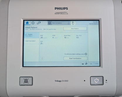 Philips Respironics Trilogy EV300 Ventilator - Complete System with Stand & Accessories