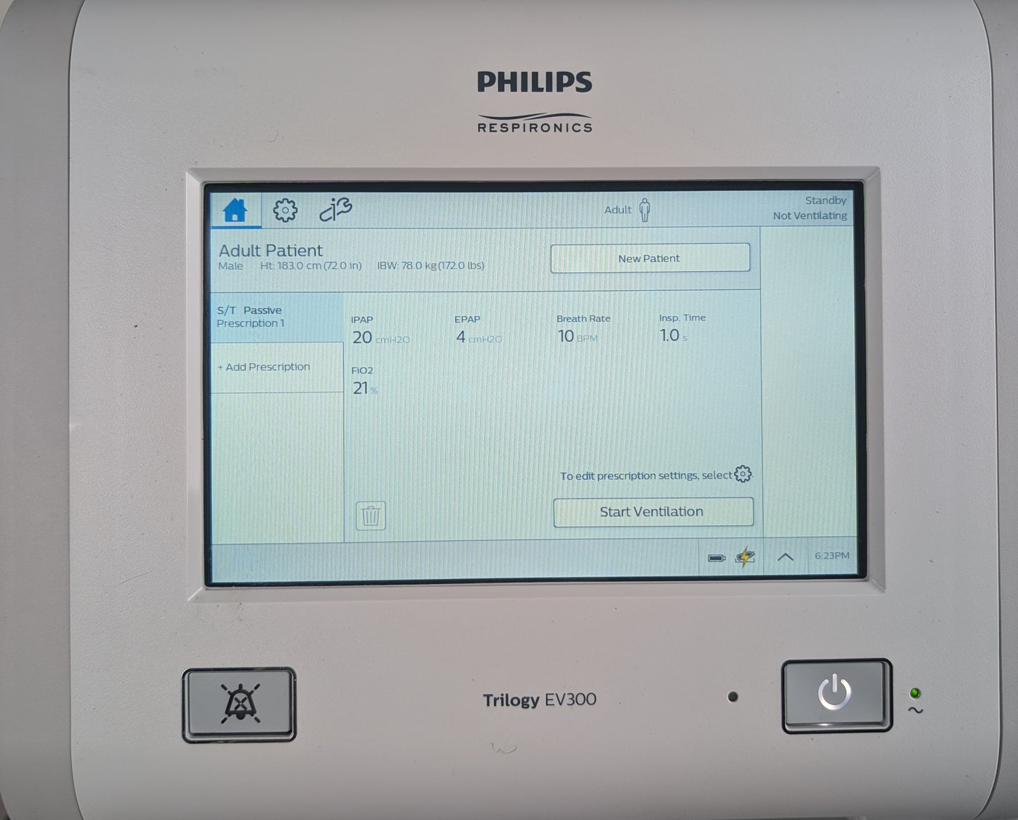 Philips Respironics Trilogy EV300 Ventilator - Complete System with Stand & Accessories