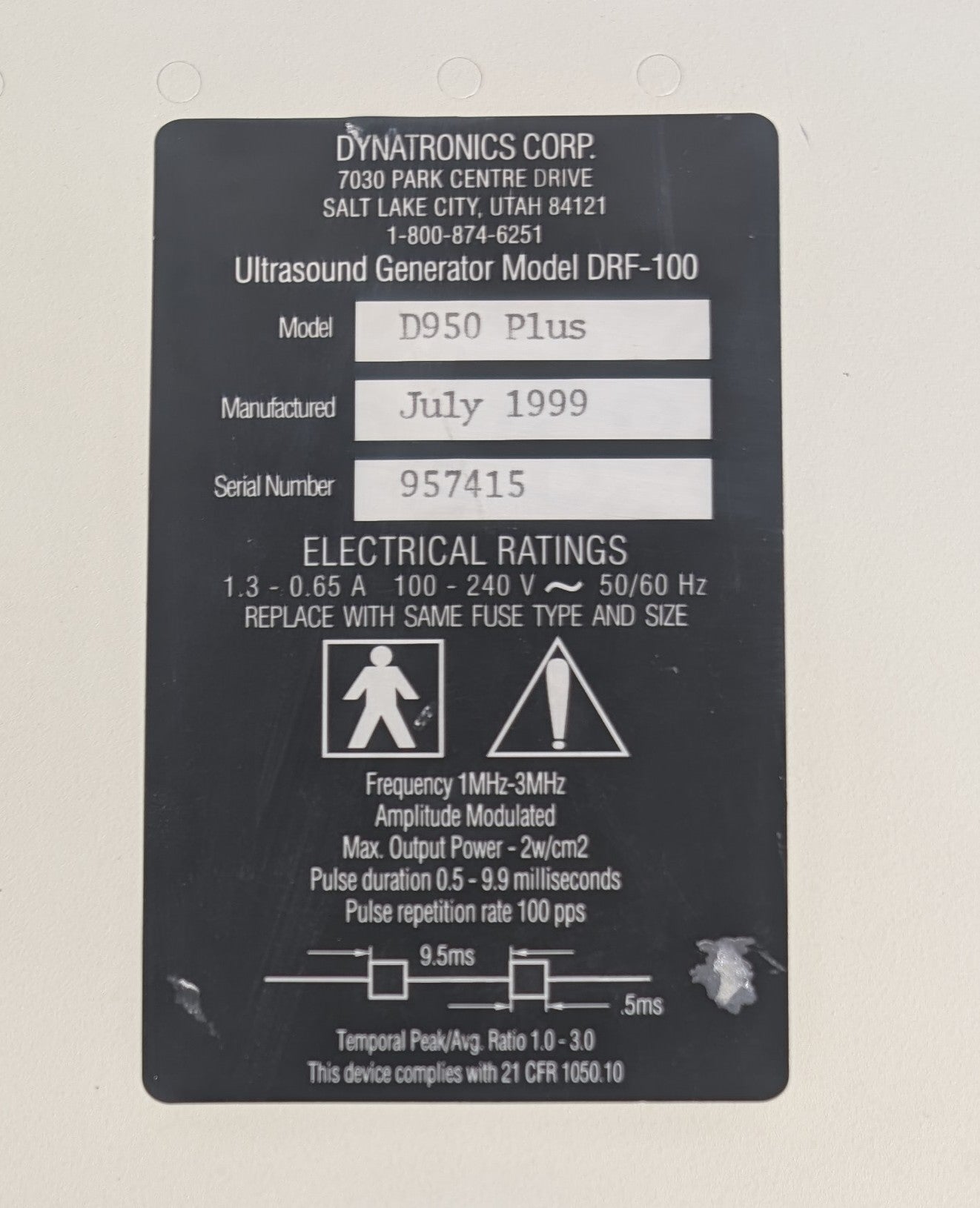 Dynatronics Dynatron 950 Plus D950 Plus DRF-100 Therapy Unit