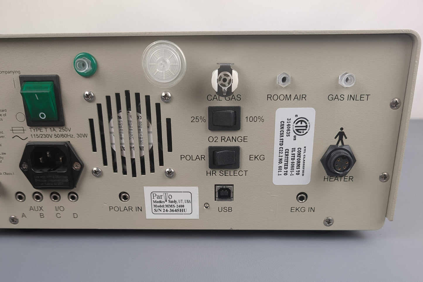 Parvo Medics TrueOne 2400 MMS-2400 Metabolic Measurement System Analyzer